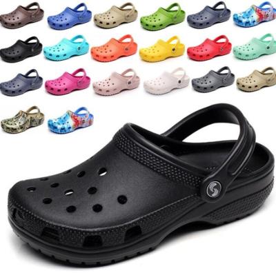 China Lightweight Wholesalers Custom Logo Garden Clog EVA Flat PVC Mens and Womens Slip Clogs Women Clogs for sale