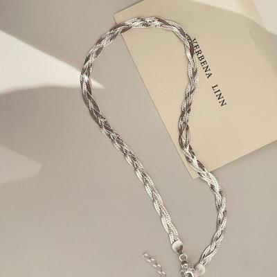 China JoyEver New Design Intertwined Snake Chain 925 Sterling Silver Choker Necklace Nickel Free Lead Free for sale