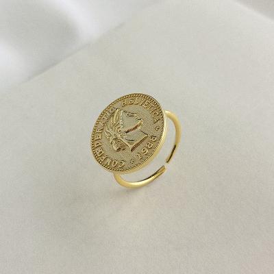 China JoyEver FASHIONABLE Classic 925 Rings Jewelry 18k Sterling Silver Gold Plated Coin Rings For Women And Girls for sale