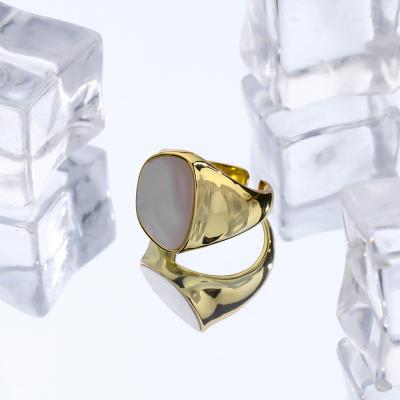 China FASHIONABLE Irregular Gold Plated Adjustable Size 18k Ring from JoyEver 925 Sterling Silver New Design Shell Rings for sale