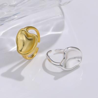 China JoyEver FASHIONABLE Luxury Creative Gold Plated Irregular Women 925 Sterling Silver Adjustable Ring For for sale