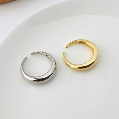 China JoyEver Lead Free Nickel Free 925 Sterling Silver Gold Plated Rings Minimalist Fashion Minimalist Dome Ring Jewelry for sale