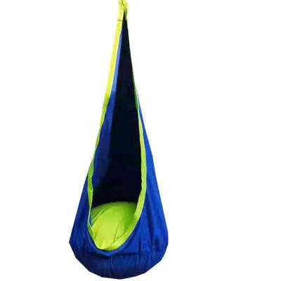 China Modern Kids Pod Swing Seat 100% Cotton Kids Hanging Pod Chair For Outdoor for sale