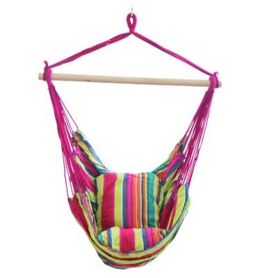 China Quick Dry Cotton Rope Hammock Hanging Swing Chair With Cushions for sale