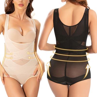 China Antibacterial Women Plus Size Body Shapers Tummy Control Open Breasted Corset Body Slimming Jumpsuit Shapewear for sale