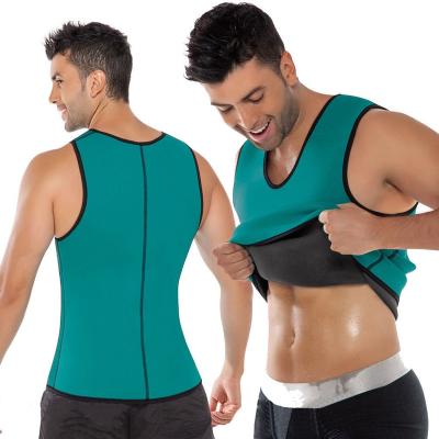 China QUICK DRY Mens Body Shaping Tank Tops Gym Fitness Sweat Shine Neoprene Waist Trainer Corset Tank Top Weightlifting Sweat Body Tops for sale