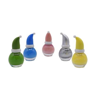 China Quick Dry/High Fashion Durable Cute Christmas Hat Shape Kids Non-Toxic Nail Polish Custom Logo Metallic Gel Nail Polish for sale