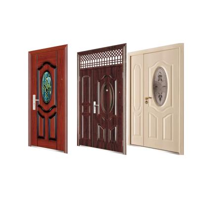 China Security Iron Anti Theft Exterior Doors Delight Steel Design Residential Doors For Homes Security for sale