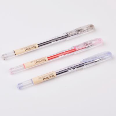 China New Design 0.5mm Normal Hot Selling Private Label Pen Best Price Promotional Plastic Clear Fine Point Gel Pen for sale