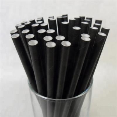 China Paper Drinking Straws Cheap 19.7cm Black Custom Disposable Bulk for sale