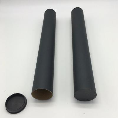 China Shipping Custom Black Paper Tube Box Packaging With Plastic Plug for sale