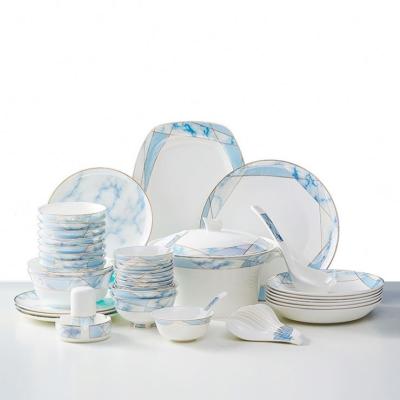 China Viable Modern Fashion Porcelain Dish Under Glaze Dessert Plate Ceramic Dessert Dish Dinner Set for sale