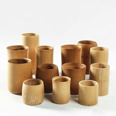 China Custom Natural Wood Bamboo Tea Cup Modern Solid Wood Logo Wine Coffee Tea Wood Cup Drinking Bamboo Mug Water for sale