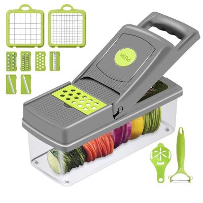 China Viable 12 in 1 Hand Multifunctional Fruit Slicer Vegetable Kitchen Accessories and Mini Vegetable Tools Slicer Food Cleaver for sale