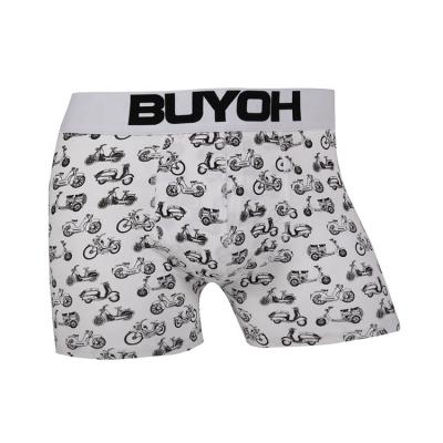 China Breathable Peony And Buyoh Printed Sexy Organic Cotton Wholesale Mens Underwear Boxer Shorts Custom for sale