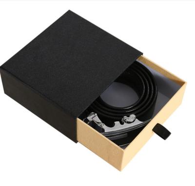 China Handmade Eco-friendly Fashionable Retail Square Storaging Belt Black Paper Box For Toggery for sale