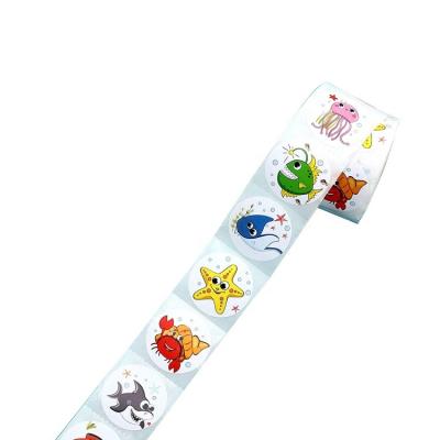 China Animal Adhesive Scratch-off Kids Hobby Package Label Envelope Package Seal Sticker for sale