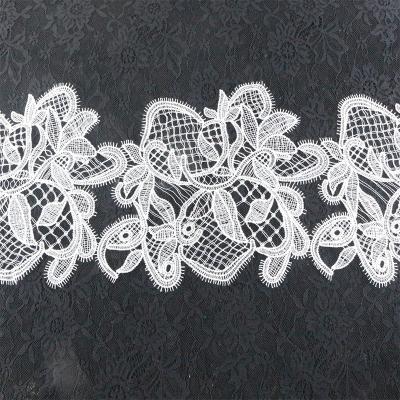 China Other Wholesale New Arrival French Chemical Lace Polyester Lace Trim For Bridal Lace Trim Wide: 23cm for sale