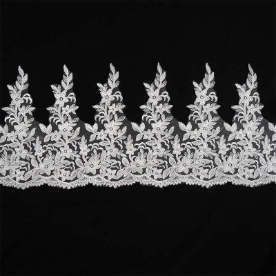 China Other High Quality 30cm Embroidery Wedding Dress Lace Trim New Design for sale