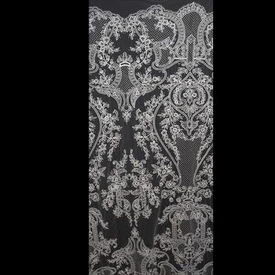 China Bridal Luxury Sequined Embroidered Fabric Handmade Wedding Fabric Tulle Lace for sale