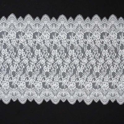 China Other Wide Border Embroidered Lace Eyelash Trim French Chantilly Lace Trim for sale