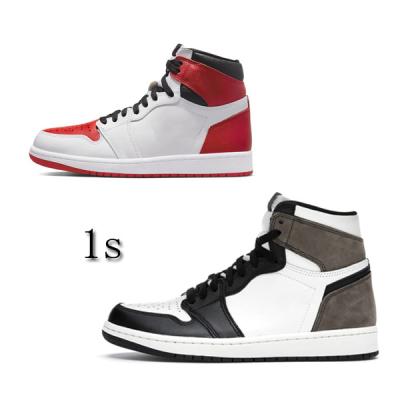 China AJ 1 Black Red Toe Sports Basketball Shoes AJ 1 Stain Brand Basketball Shoes Mens Womens Sneakers High Quality 1 Of 4 Cushioning Sneakers for sale