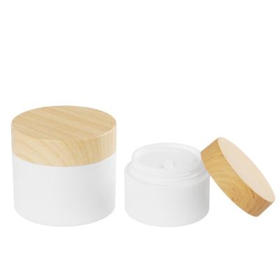 China 10/20/30/50/100/150/200/250/350/380G Cosmetic Wholesale Custom PP Double Wall Jar Bamboo Cream Bottle for sale