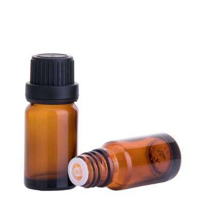 China Wholesale Cosmetic Wholesale Liquid Press Screw Cap 10ml Brown Essence Glass Essential Oil Bottles for sale