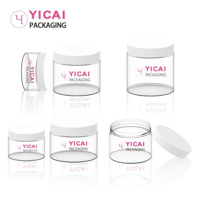 China 30ml 75ml Skin Care Cream Transparent Plastic Clear Cosmetics Creams PETG Jar for sale