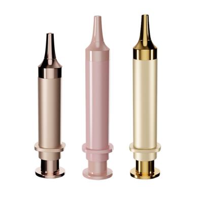 China Black Gold Eye Cosmetic Cosmetics bottles10ml Pink Cosmetic Syringe Airless Free Sample Bottle for sale