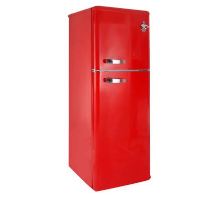 China BCD-210V COMPRESSOR Double Door And Upright Fridge 2 Doors Retro Refrigerator Top Freezer No Frost for sale