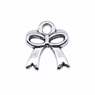 China Vintage 200pcs/bag 11x9mm Antique Silver Plated Zinc Alloy Bowknot Charms Pendants ABD-C14491 for sale