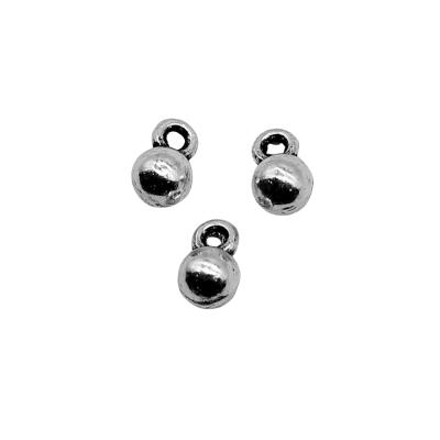 China Vintage 400pcs/bag 4x6mm Antique Silver Plated Zinc Alloy Small Ball Charms Pendants ABD-C13774 for sale