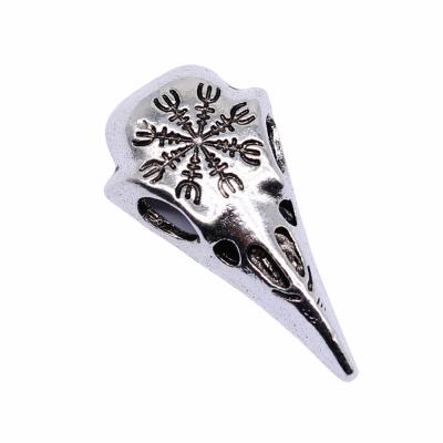 China 50pcs/bag 34x17mm Vintage Antique Skull Silver Plated Zinc Alloy Beak Charms Pendants ABD-C14601 for sale