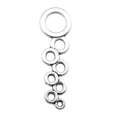 China 100pcs/bag 37x11mm Vintage Antique Circles Silver Plated Zinc Alloy Connector Charms Pendants ABD-C12497 for sale