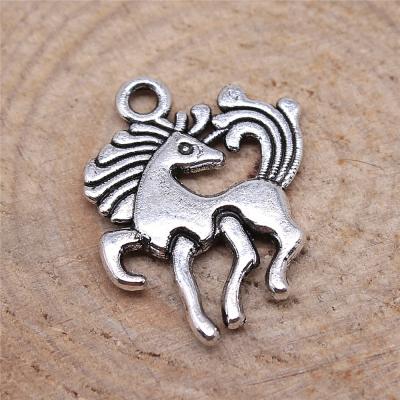 China Vintage 200pcs/bag 19x25mm Antique Silver Plated Bronze Plated Zinc Alloy Horse Charms Pendants ABD-C10013 for sale