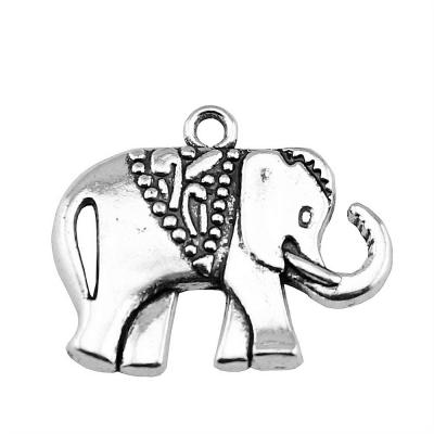 China 100pcs/bag 25x21mm Vintage Antique Silver Plated Bronze Plated Zinc Alloy Elephant Charms Pendants ABD-C10257 for sale