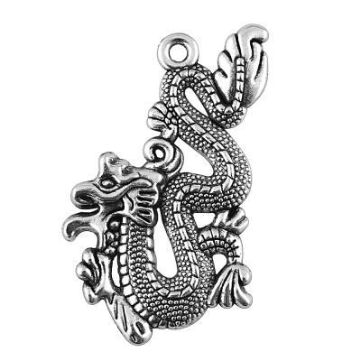 China 50pcs/bag 54x33mm Vintage Antique Bronze Plated Zinc Alloy ABD-C10899 Silver Plated Antique Dragon Charms Pendants for sale