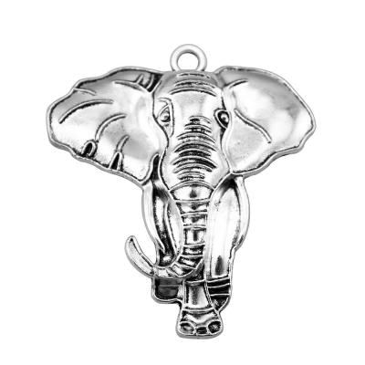 China 10pcs/bag 71x63mm Vintage Antique Silver Plated Bronze Plated Zinc Alloy Elephant Charms Pendants ABD-C10984 for sale