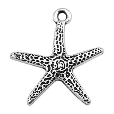 China Vintage 200pcs/bag 20x18mm Antique Silver Plated Bronze Plated Zinc Alloy Starfish Charms Pendants ABD-C10770 for sale