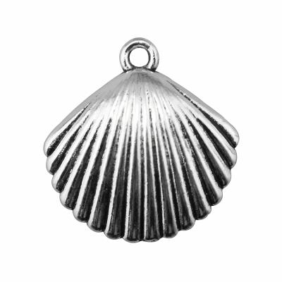 China Vintage 50pcs/bag 25x24mm Bronze Plated Zinc Alloy ABD-C10228 Antique Silver Plated Antique Shell Charms Pendants for sale