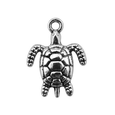 China 100pcs/bag 23x17mm Vintage Antique Silver Plated Bronze Plated Zinc Alloy Turtles Charms Pendants ABD-C10213 for sale