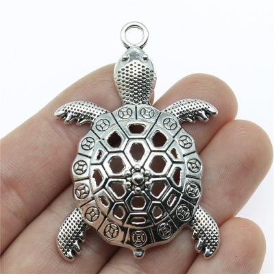 China 20pcs/bag 55x37mm Vintage Antique Silver Plated Bronze Plated Turtle Tortoise Zinc Alloy Cuckold Big Charm Pendants ABD-C13051 for sale