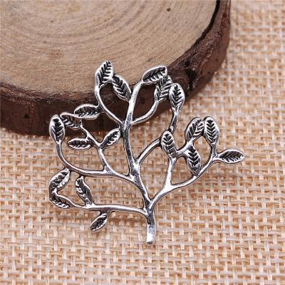 China Vintage 100pcs/bag 32x30mm Antique Silver Plated Zinc Alloy Tree Charms Pendants ABD-C12045 for sale