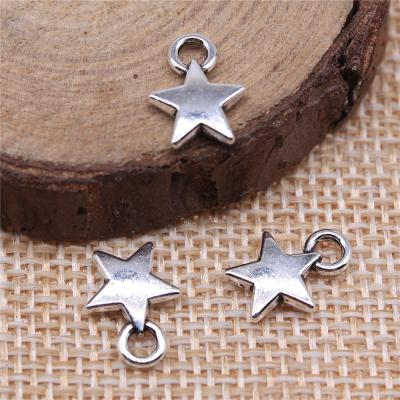 China Vintage 200pcs/bag 9mm Antique Silver Plated Bronze Plated Zinc Alloy Star Charms Pendants ABD-C10947 for sale