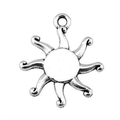 China Vintage 200pcs/bag 17mm Silver Plated Bronze Plated Bronze Plated Zinc Alloy Pendants ABD-C10565 for sale