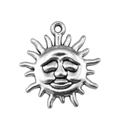 China Vintage 20pcs/bag 36x33mm Silver Plated Bronze Plated Zinc Alloy Plated Antique Sun Charms Pendants ABD-C10626 for sale