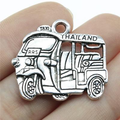 China 20pcs/bag 31x27mm Vintage Antique Motorcycle Silver Plated Zinc Alloy Thai Taxi Charms Pendants ABD-C11130 for sale