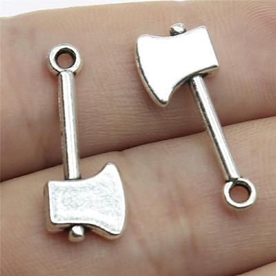 China 100pcs/bag 24x9mm Vintage Antique Silver Plated Bronze Plated Zinc Alloy Ax Charms Pendants ABD-C10310 for sale