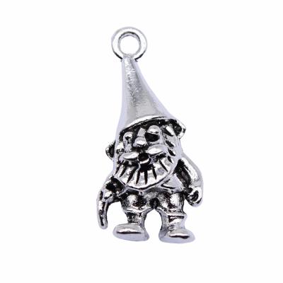 China 100pcs/bag 23x10mm Antique Santa Claus Vintage Silver Plated ABD-C14356 Zinc Alloy Dangle Charms for sale